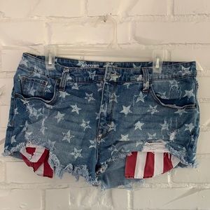 Mossimo High-Rise American Flag Jean Shorts
